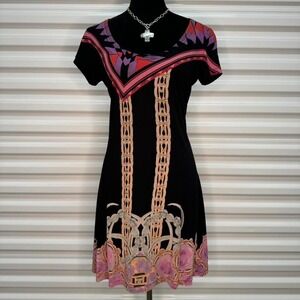 CUSTO BARCELONA Chic High Illustration Couture Midi Dress